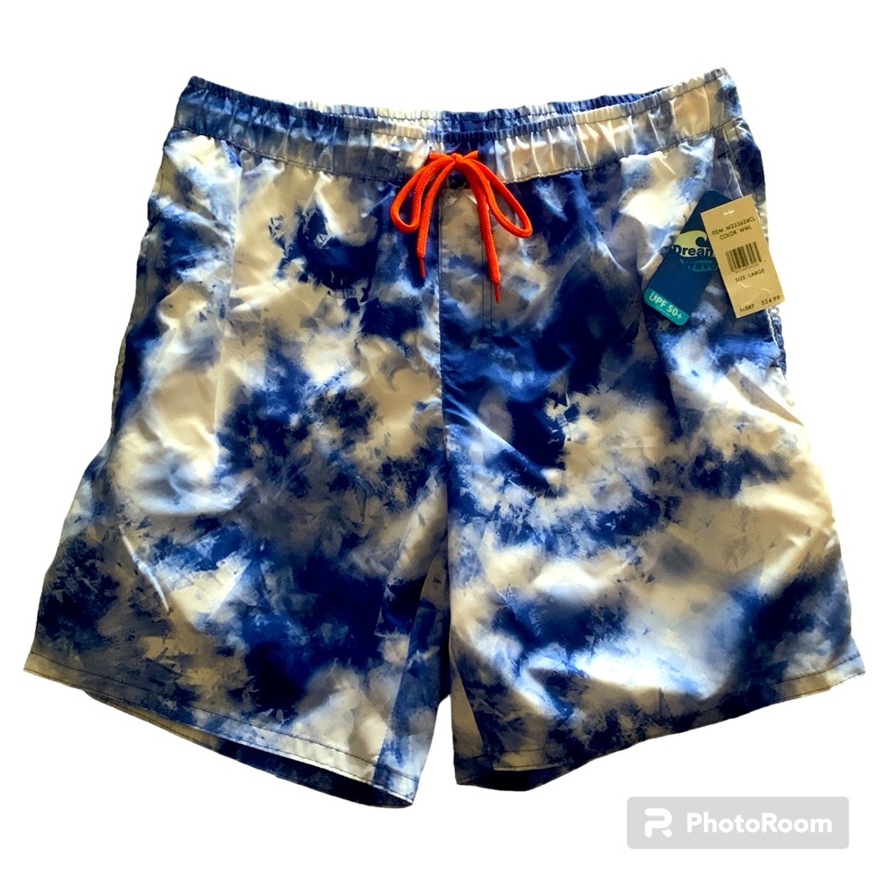BNWT Men's DreamWave Cloud Tie Dye Swim Trunks